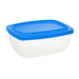Контейнер судок харчовий лоток з кольоровою кришкою 1.5 л 20×15×8 см Синій 87878