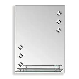 Дзеркало настінне Zerix Sansa MRZ04-450x600x100 прямокутне з полицею та декором ZX5626