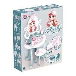 Набор игровой ТехноК Косметический столик, 1638, трюмо с безопасным зеркалом, табурет, аксессуары