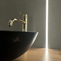 Умивальник Rea Stella black marble brushed накладний REA-U9086, Чорний матовий - мініатюра 4