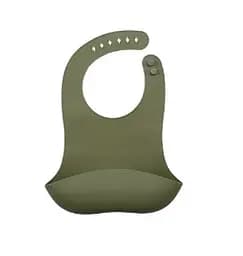 Силиконовый нагрудник слюнявчик 31х22 см, без бисфенола А, Olive