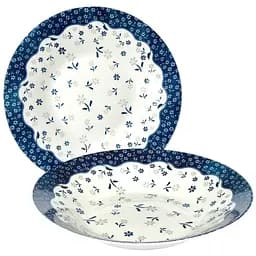 Тарілка S&T супова 400 мл біла з синім (717717-4)