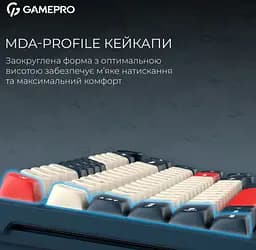 Клавиатура игровая механическая GamePro MK-266-BL Asgard Yord Keychron Super Red Switch Bluetooth 5.2/2.4 ГГц/USB Blue - мініатюра 12