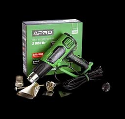 Фен строительный Apro F2000 2 режима 350/600°C 300/600 л/мин 2000 Вт