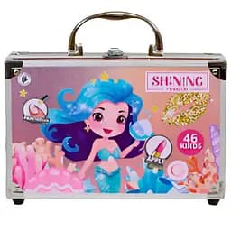 Косметика в металевому кейсі дитяча для макіяжу русалки 48 шт Розовий