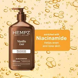 Молочко для тіла з ніацинамідом "Ваніль Люкс" Vanilla Lux Herbal Body Moisturizer Hempz 500 мл (8166-03) - мініатюра 4