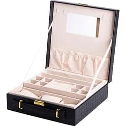 Кейс-органайзер для прикрас Yiwu із защіпкою 26x26x9 см чорний HP-5-35B