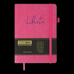 Блокнот діловий Buromax Libreta А5 96 арк. в клітинку обкладинка штучна шкіра малиновий (BM.295117-29) - мініатюра 2