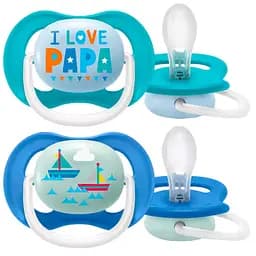 Пустушка Philips Avent Ultra Air I love для хлопчика, 6-18 місяців, 2 шт. (SCF080/03)