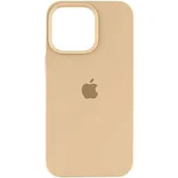 Чохол Epik Silicone Case (AA) Logo with MagSafe для Apple iPhone 15 Pro Max (6.7) Бежевий / Desert Gold