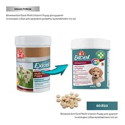 Вітаміни для собак 8in1 Excel Multi Vit-Puppy 100 таблеток (660433 /108634) - мініатюра 8
