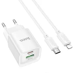 Сетевое зарядное устройство Hoco C147A Charm PD20W+QC3.0 charger set(Type-C to iP)(EU) Белый