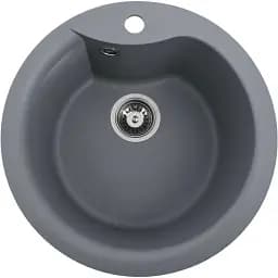 Гранітна мийка для кухні Platinum 480 Turas матова cірий металік