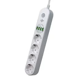 Сетевой фильтр-удлинитель LogicPower F24USB4 4 розетки, 4 USB порта 2m с выключателем - мініатюра 2