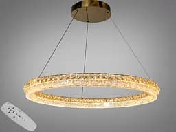Підвісна люстра LED кільце золото 130Вт пульт