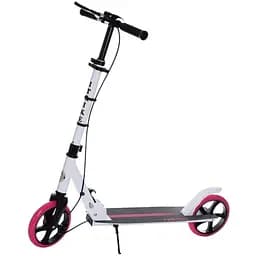 Самокат детский iTrike складной 33х15х89-100 см бело-розовый 000222920