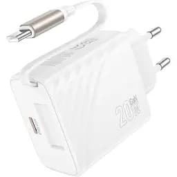 Зарядний пристрій Hoco N57 Type-C PD + кабель Type-C білий