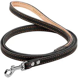 Поводок одинарный Collar, с прошивкой, 122х1,4 см, черный