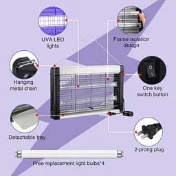 Лампа інсектицидна Led Insect Killer LK-12, знищувач комарів і мух, електроловушка, 12 Вт, площа до 20 м² - мініатюра 7