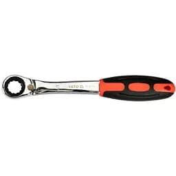 Ключ накидний вигнутий з тріщаткою Yato М12 HRC 42-48 Cr-V з прогумованою ергономічною ручкою (YT-02374)