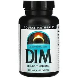 Дііндолілметан Source Naturals DIM (Diindolylmethane) 100 mg, 120 таблеток для підтримки гормонального балансу
