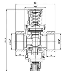 Редуктор тиску посилений Thermo Alliance Standart 3/4" ВВ, нікель, PN16 SF241W20 - мініатюра 3