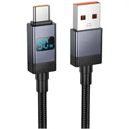 Кабель Hoco X118 Generous 5A charging data cable with display Type-C Чорний