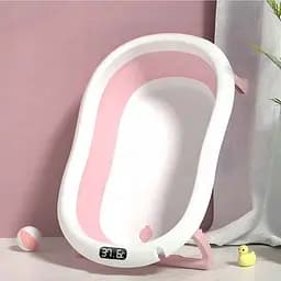 Детская ванночка Hanert KinderBad складная с подушкой термометром Pink