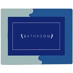 Суперпоглинаючий килимок у ванну Stenson прямокутний 150х120 см сіро-синій (35812)