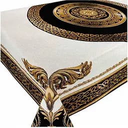 Скатертина Прованс Baroque 180х135 см чорно-біла з золотим (25408) - мініатюра 2