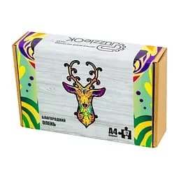 Фигурный деревянный пазл A4 Благородный Олень PuzzleOK PuzA4-00731, 67 деталей