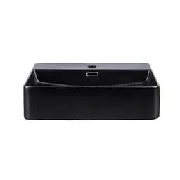 Умивальник Qtap Nando LT підвісний прямокутний 500x420x120 мм Black matt + донний клапан PU03O, Чорний матовий - мініатюра 3