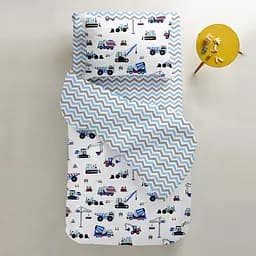 Набір простирадл на резинці Cosas Zigzag & Dots 60х120х12 см (SetSheet_ZigBlueGrey_DropGWhite_120x60) - мініатюра 10