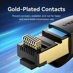 Патч-корд 1.5м, S/FTP cat 8 RJ-45 black Vention (IKABG) - мініатюра 8