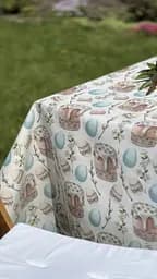 Водовідштовхувальна Скатертина Великодня пасочка (блакитна) 220х140 см (+ 4 серветки 30х40)