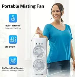 Портативный вентилятор Voltronic T1818, увлажнение, подсветка, Air Cooler Fan White - мініатюра 10