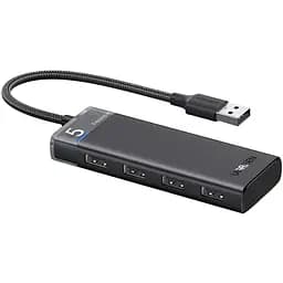 Хаб USB 3.0 -> 4хUSB-A 3.2 Gen1 10Gbps Black CM219 Ugreen