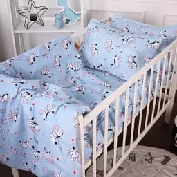 Простирадло MirSon Бязь 20-0037 Cute blue zebra 180x220 см (2200010284300) - мініатюра 2