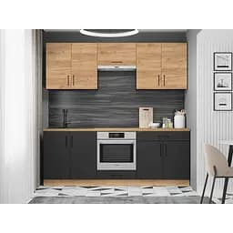 Кухня модульна Еверест Оптіма набір №8 Дуб крафт золотий/Антрацит 2,2 м (EVR-5721)