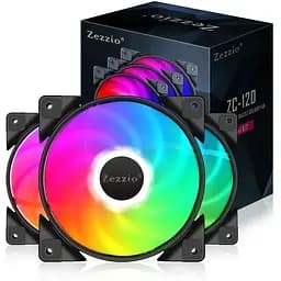 Кулер для корпуса Zezzio ZC-120 Colorful 3in1