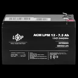 Акумулятор LogicPower AGM LPM 12V - 7.5 Ah (LP3864) - мініатюра 4