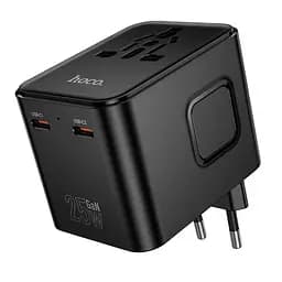 Мережевий зарядний пристрій Hoco AC31 USB/2 Type-C PD 25W чорний - мініатюра 3
