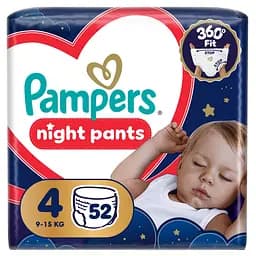 Подгузники-трусики ночные Pampers Night Pants Размер 4 (9-15 кг) 52 шт.
