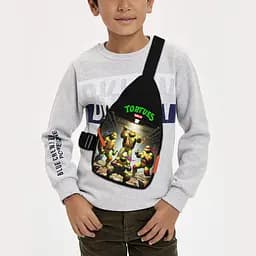 Сумка через плече дитяча Черепашки-ніндзя 29х17 см сумка слінг для хлопчика (02281)