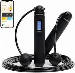 Розумна скакалка Prowers, бездротова з лічильником калорій, синхронізація програм, 3 режими тренування, регульований ABS