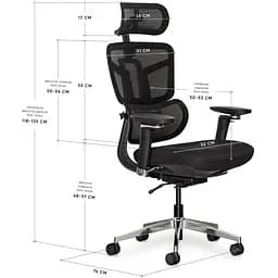 Крісло Mealux S4 Air Fabric Black ( HF-S4 F/B)  - мініатюра 4
