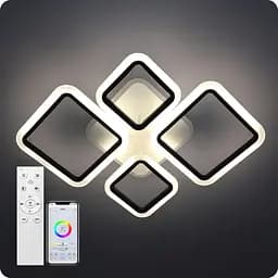 Люстра світлодіодна 517 Light 3color з пультом 96 Вт Чорний (02042)