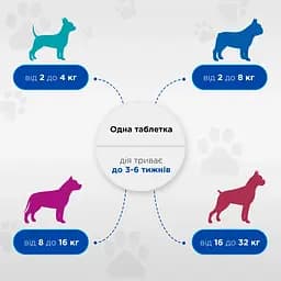 Протипаразитарна таблетка Modes Квадромідас для собак 8-16 кг 0.8 г - мініатюра 2
