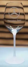 Винний келих 480 мл з гравіюванням Мерседес Mercedes-Benz  подарунок для автолюбителя  скляний фужер з логотипом