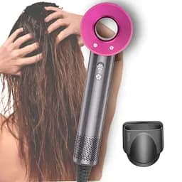Фен потужний компактний Hoco HP11 negative ion hair dryer 1600W сірий з рожевим - мініатюра 3